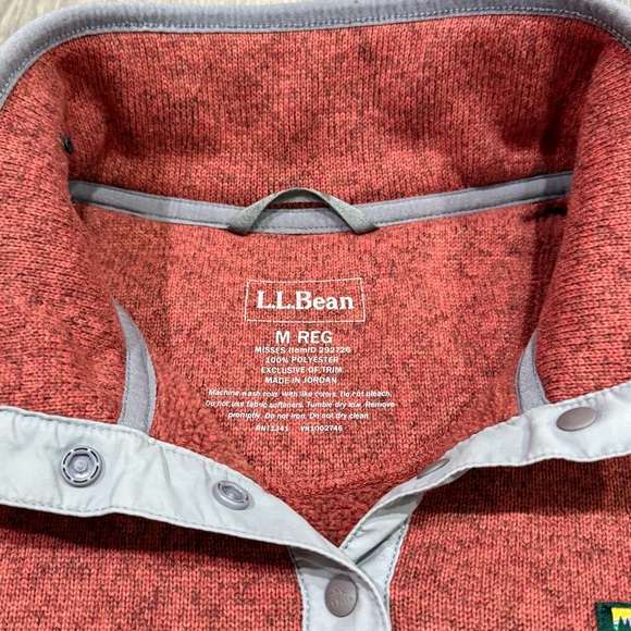 LL Bean size medium Red Sweater with Gray Accents cold weather wear - Picture 2 of 7